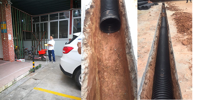 廠內(nèi)雨污分流 虎門雨污分流工程施工現(xiàn)場